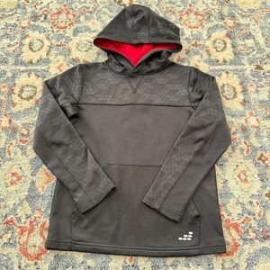 BCG Hoodie Boys XS 6-7 Black Red Geometric Performance Activewear EUC
